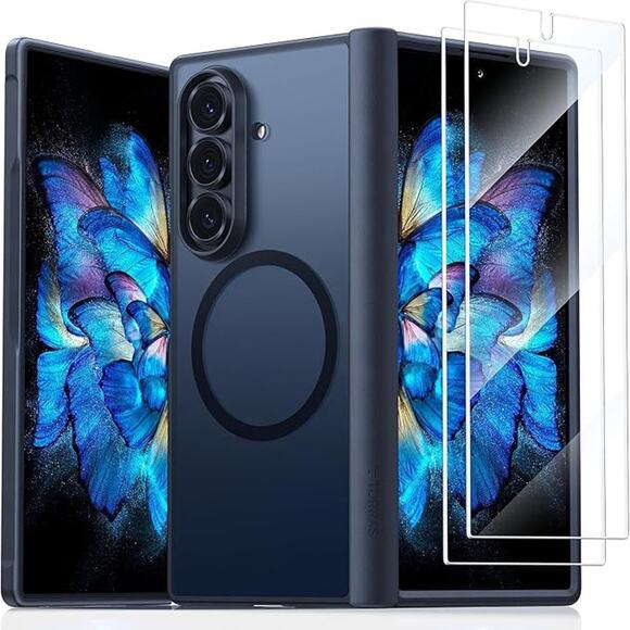 Black Magnetic Shockproof for Samsung Galaxy Z Fold 7 Case  Screen Protector - Picture 1 of 15